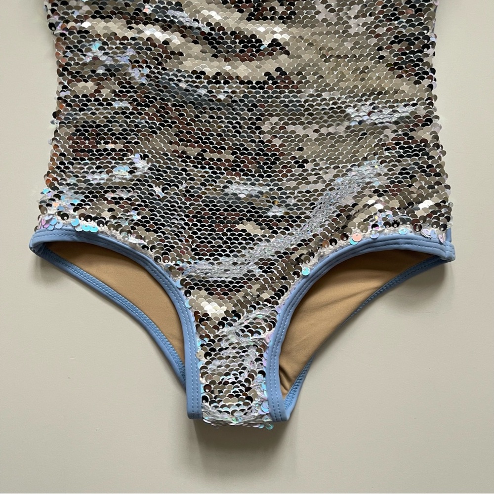 Shade Critters Girls One-piece One Shoulder Peri Flip Sequin Swimsuit - Size 3T - Picture 9 of 15